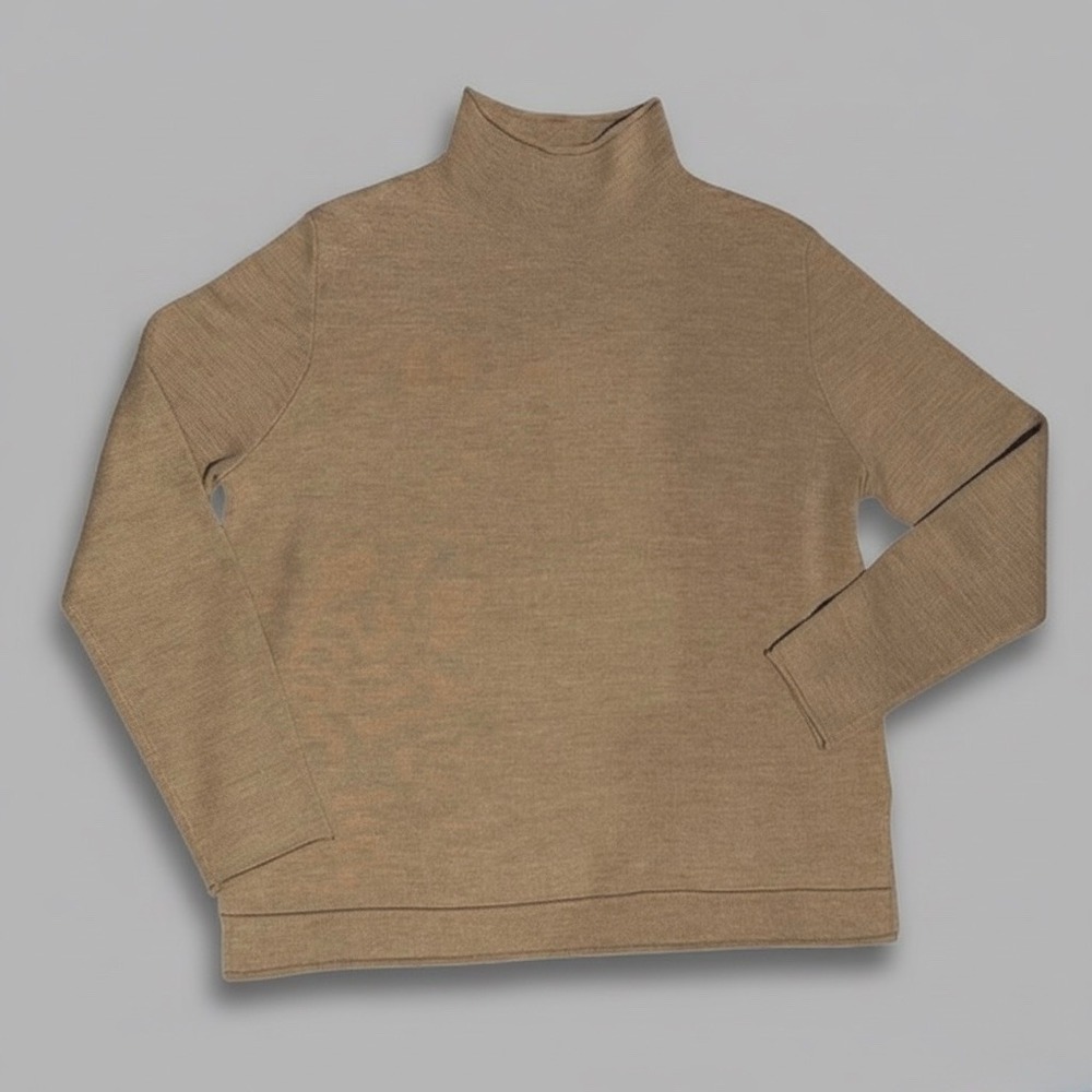 M&S Collection Pure Merino Wool blend Turtleneck Sweater Camel Size M